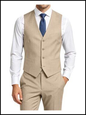 Men's 2 Piece Vest Pants Set Regular Fit Tailored Suit Separates XS-6XL